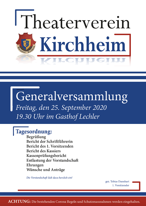 Einladung Generalversammlung 25.09